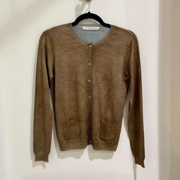 Parker Blue Mata Cardigan Sweater in Brown - Picture 1 of 2